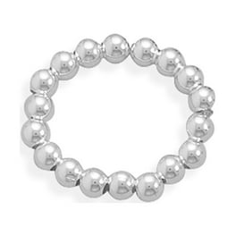Toe Ring Sterling Silver Beads Stretch to Fit Toe Ring Sterling Silver Beads Stretch to Fit