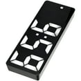 thumbnail image 3 of Reloj despertador con espejo LED, electrónico, digital, USB, recargable, con espejo, para decoración, rectangular, negro, para exteriores, lámpara blanca, 3 of 15