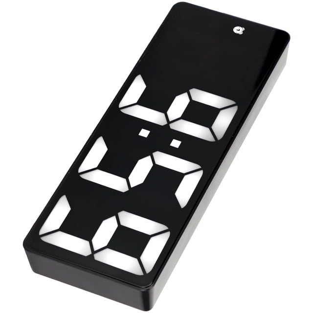 Reloj despertador con espejo LED, mesa Digital electrónica USB, suministros de decoración con espejo recargable, lámpara blanca Exterior rectangular negra