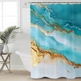 thumbnail image 2 of Extra Long Shower Curtain 72x96 Inch, Teal Beach Coastal Shower Curtain Waterproof Bathroom Decor Luxury Summer Seaside Nautical Fabric Bath Curtain Set Accessories with Hooks, 2 of 6