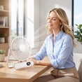 thumbnail image 5 of Ultra-Thin Transparent Rechargeable Desk Fan, Adjustable Tilt Portable USB Table Fan with Battery Display, Quiet Personal Cooling Fan for Office Bedroom Travel,6.3*5.3 in., 5 of 5