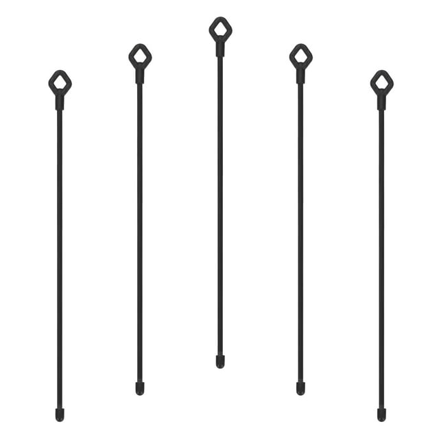 Correas de silicona Uxcell, 12 pulgadas, correas reutilizables para cables, resistentes y flexibles para agrupar y sujetar, 5 piezas, negras