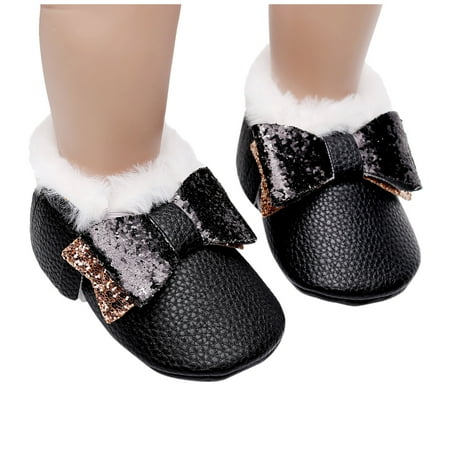 

Akiihool Toddler Boots for Girls Baby Girls Boys Boots Soft Anti-Slip Sole Warm Toddler Snow Warm Prewalker Boots (Black 5)