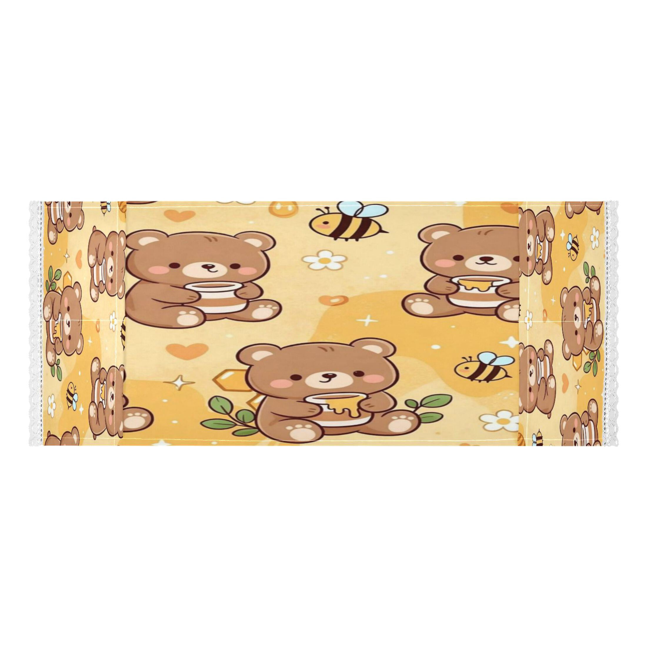 Wobogo Honey Bear Washing Machine Cover Dustproof Washer Dryer Cover Waterproof Laundry Room Decorative Protector
