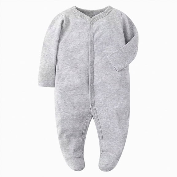 9-12 Months Newborn Baby Boys Girls Jumpsuit Footed Long Sleeve Button Bodysuit Outfits Snowsuit