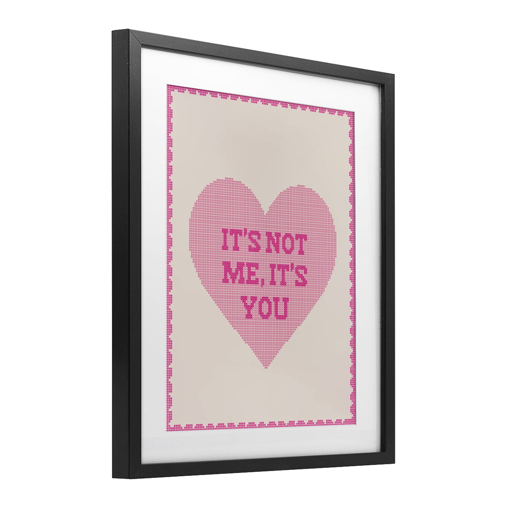 Stupell Industries Not Me It's You on Heart Black Framed Print Under Glass, design by Lil' Rue