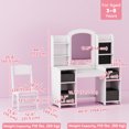 thumbnail image 3 of Qaba Kids Vanity Set, Pretend Makeup Playset with Lighted Mirror, White, 3 of 10