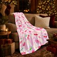 thumbnail image 3 of Red Cherry Hearts Gingham Coquette Art, Playful Artistic Scene, Warm Flannel Blanket for Home Library and Reading Nook, Celestial Art Lovers Valentine's Day Gift, Playful Home Decor, 3 of 9