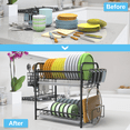 thumbnail image 7 of Bextsrack 2 Layers Plate Drying Rack for Kitchen,Black, 7 of 7