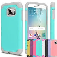 Product Image Galaxy S7 Edge Case, S7 Edge Case, Njjex Hybrid Rugged Rubber Shock Absorbing Plastic