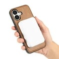 thumbnail image 3 of Magnetic Case for iPhone 16 Luxury Premium PU Leather [Compatible with MagSafe] Shockproof Slim Anti-Scratch Dust-Proof Lightweight Phone Cover For iPhone 16,Brown, 3 of 5