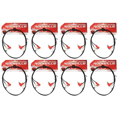 8 Rockville RCDR3RR 3 Dual Right Angle RCA Cable to Dual Right Angle RCA