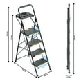 thumbnail image 3 of Kingrack 4 Step Ladder, 800 lbs Capacity with Tool Platform, Folding Steel Step Stool, Safety Lock, Portable for Home, Painting, Outdoor & Garage, 3 of 8