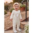 thumbnail image 4 of RUINIXCW Newborn Baby Girl Hospital Going Home Outfit Infant Girls Spring Fall Winter Clothes Goose Jumpsuit Ruffled Long Sleeve Romper Headband, 4 of 10