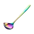 thumbnail image 1 of Destyer Stainless Steel Sauce Spoon Portable Replacement Anti-rust Glossy Smooth Restaurant Soup Ladle Scoop Accessories Colorful 1Set, 1 of 6