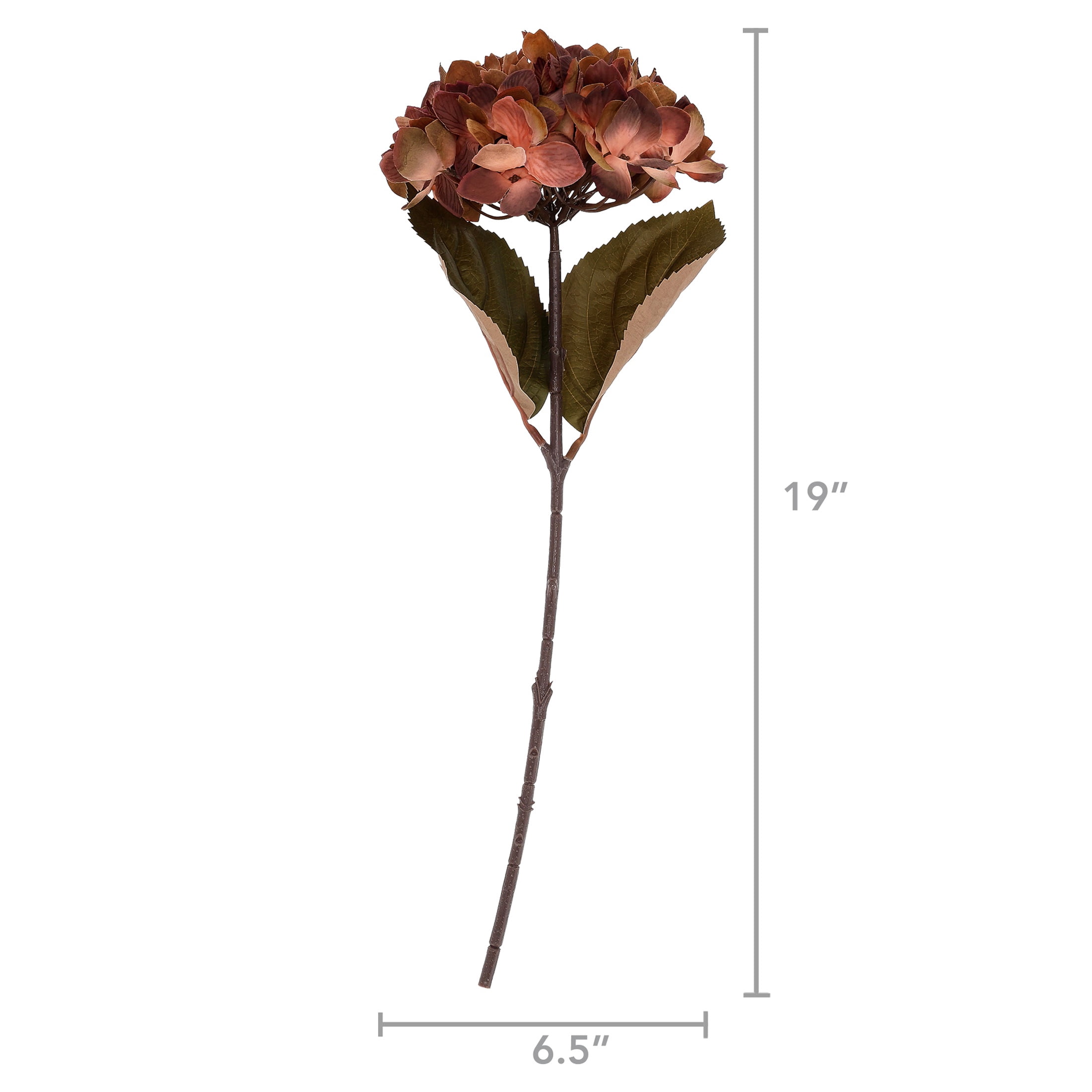 My Texas House Fall Faux Hydrangea Stem, Brown, 20"