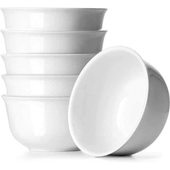 DOWAN Ceramic Soup Bowls & Cereal Bowls, Set of 6, White