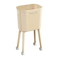 thumbnail image 2 of Cubo de basura alto con ruedas, cubo de basura de gran capacidad, cubo de almacenamiento multifuncional, cubo interior extraíble de apertura amplia y beige, 2 of 8