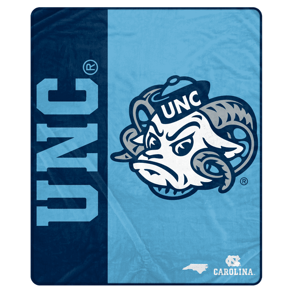 NCAA North Carolina TarHeels 50x60 Inch Ultra Soft Tailgate Throw