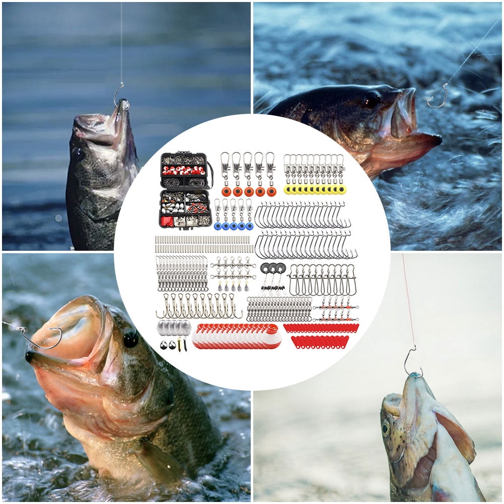 HUISZJ 267pcs Fishing Tools Accessories Kit Set, Fishing Tackle Set with Fishing Box, Outdoor Fishing Accessories Set for Men Birthday Gift