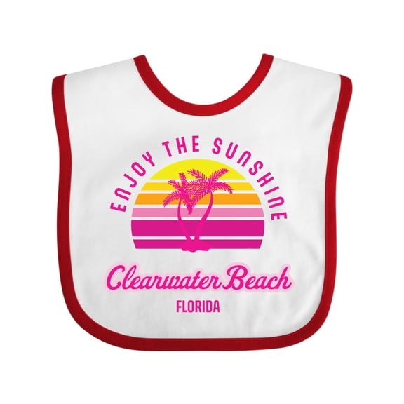 Inktastic Summer Enjoy the Sunshine Clearwater Beach Florida in Pink Boys or Girls Baby Bib