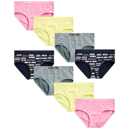 

Sweet Princess Girls Underwear  Seamless Microfiber Hipster Panties (8 Pack) Size 8/10 More Love