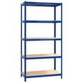 thumbnail image 4 of vidaXL 5-Layer Shelves 3 pcs Blue Steel&Engineered Wood, 4 of 5