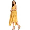 thumbnail image 4 of Sakkas Kara Long Draped Sleeveless Marbled Caftan Dress / Cover Up - Goldenrod - One Size Regular, 4 of 5