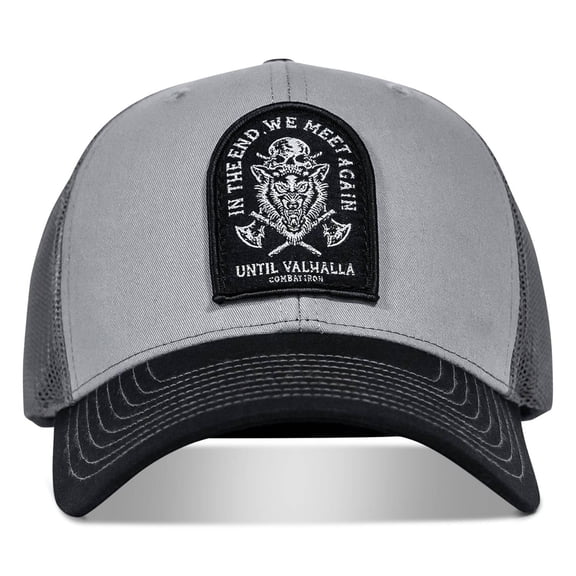 In The End, We Meet Again - Until Valhalla Patch Snapback Hat Black / Gray / Dark Gray