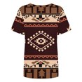 thumbnail image 3 of pimelu Womens Tops Cute Tops for Women Retro Ethnic Style Print Plus Size Loose Fit Tees Top Summer Casual Western Graphics Top Girls Round Neck Short Sleeve Shirts, 3 of 5