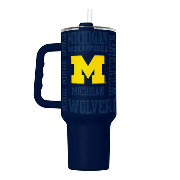 Logo Brands 171-S40PT-73 Michigan 40 oz Replay Powder Coat Tumbler
