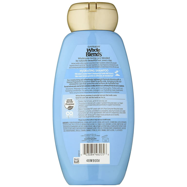 Pack of (6) Garnier Whole Blends Shampoo with Coconut Water And Vanilla  Milk Extracts, 12.5 fl. oz.
