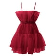 thumbnail image 3 of Femmes Robe Grande Taille Robes Décontractées et Tube Top Style Mesh TemperaWoment Bowknot Tutu Robe pour Femme Adulte Vêtements Féminins Rouge Taille L, 3 of 7