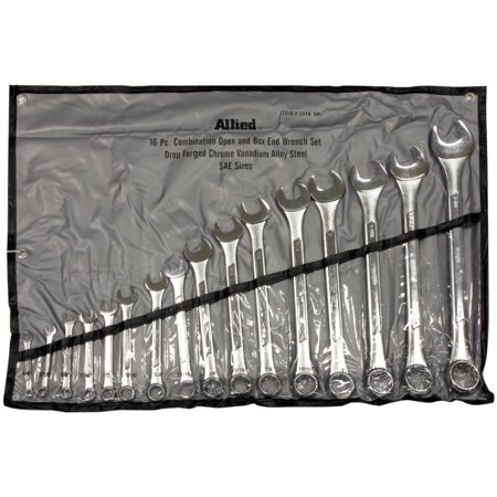 UPC: 0035794380861 | Allied International 16 Piece Combination Open And Box End Wrench Set In Pouch