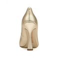 thumbnail image 3 of Sam Edelman Antonia Gold Leather Fashion Slip On Pointed Toe Heeled Pump Shoes (Gold Leaf, 6.5), 3 of 5