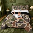 thumbnail image 3 of meiyoeat Camouflage Duck Monogram A Full Size Comforter Sets For Boys,Hunting Themed Initial Bedding Comforter Set,Black Reversible,3 Pieces,1 Comforter and 2 Pillowcases, 3 of 7