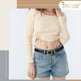 thumbnail image 5 of JASGOOD Womens Leather Belt Fashion Ladies Belt with Gold Buckle, 5 of 9
