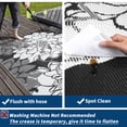 thumbnail image 3 of Hasoo 9' x 12' Black Outdoor Rug for Patio Decor Waterproof Plastic Straw Modern Geometric Carpet PP Tube Woven Portable Camping Mat for Picnic Balcony, 3 of 7