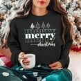 thumbnail image 5 of HOMBOM Christmas Gift for Women Merry Xmas Sweatshirt Oversized Funny Letter Print Crewneck Pullover Holiday Party Clothes Casual Top, 5 of 8