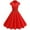 Red, variant on Vintage 1950s Fall Dresses for Women Short Sleeve Lapel V-Neck Solid-Color Swing Dresses Belted Slim-Fit Full-Skirt Dress