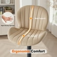 thumbnail image 2 of EDX Bar Stools Set of 2, Modern Adjustable Armless Swivel Counter Stools with PU Leather, Gray, 2 of 7