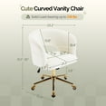 thumbnail image 2 of UBesGoo Modern Swivel Accent Chair, Flannel Makeup Vanity Chair, Highly Adjustable Desk Chair for Living Room Dorm Office, White, 2 of 10