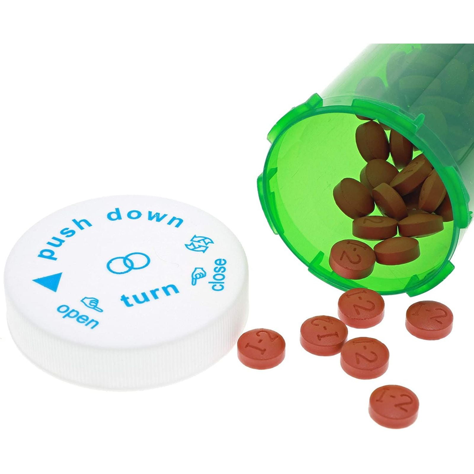 Buy 130 Packs Plastic Medicine Pill Bottles with Child Resistant Caps