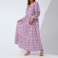 thumbnail image 1 of Puff manga Boho Maxi vestido elegante mujer verano 2022 Casual Floral cordón cuello pico suelto vacaciones playa Vestidos fiesta Vestidos Tan Jianjun  unisex, 1 of 2