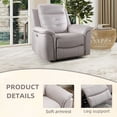 thumbnail image 5 of Bonzy Home Power Recliner Chair Set of 2, Electric Adjustable Reclining Sofa with USB Port, Overstuffed Armrest Single Recliner Sofa for Living Room Bedroom, Light Gray, 5 of 5