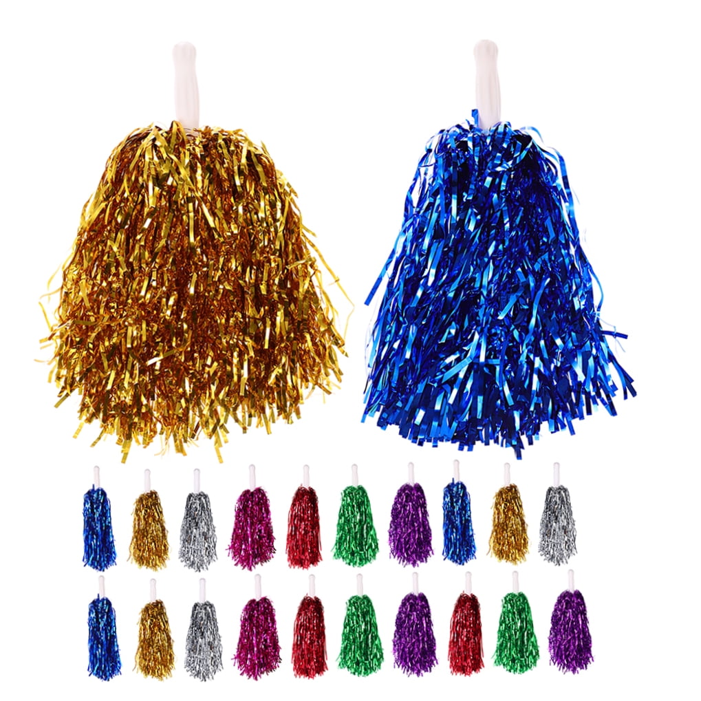 LITINKIMI 28PCS Dazzling Cheerleading Pom Poms Plastic Events Handheld Design