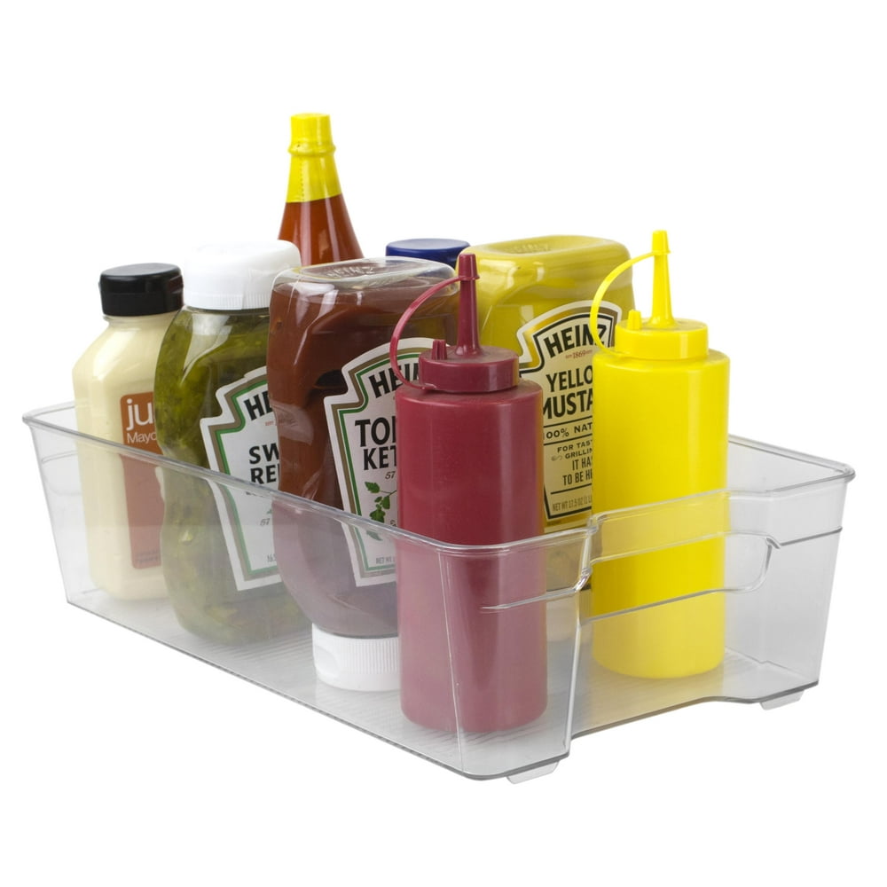 XLarge Plastic Fridge Bin with Handle, Clear