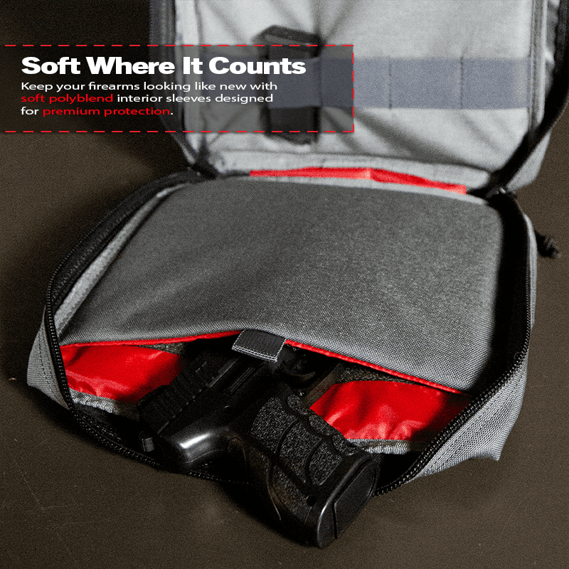 DDT Viper Padded Double Pistol Case, Color Gunmetal