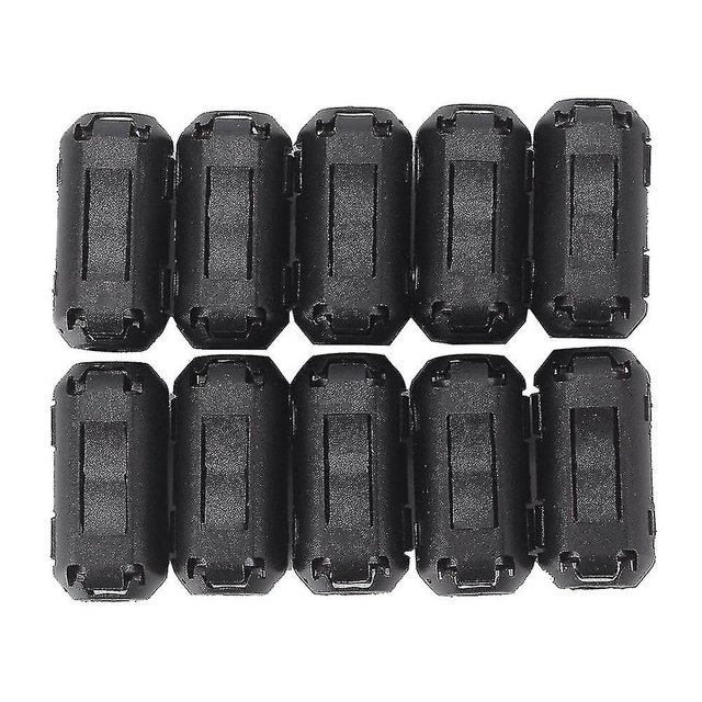 10 Uds Clip negro en abrazadera Rfi Emi filtros de ruido núcleo de ferrita para Cable de 5mm