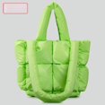 thumbnail image 1 of Bolso de mujer con relleno de algodón, sencillo bolso espacial relleno de algodón, bolso de hombro con relleno de cuadros suaves, 1 of 1
